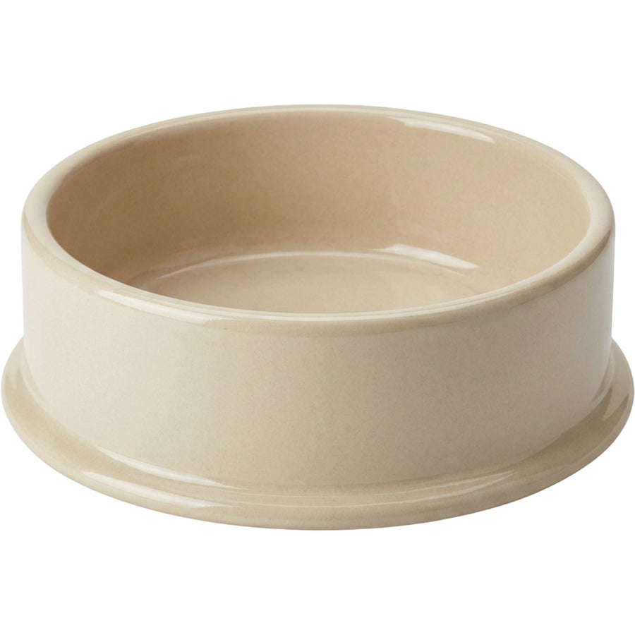 Jkwvd Stoneglaze Ceramic Pet Bowl Wide Base 24 oz Oatmeal