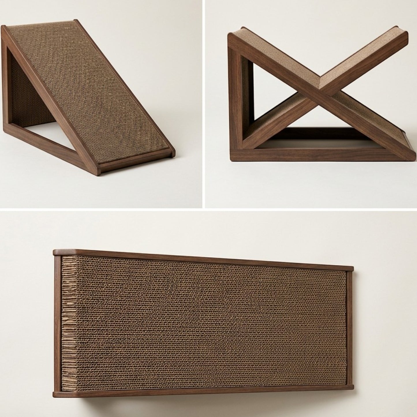 Jkwvd Incline Cat Scratcher Ramp Cardboard 18 x 9 in Brown