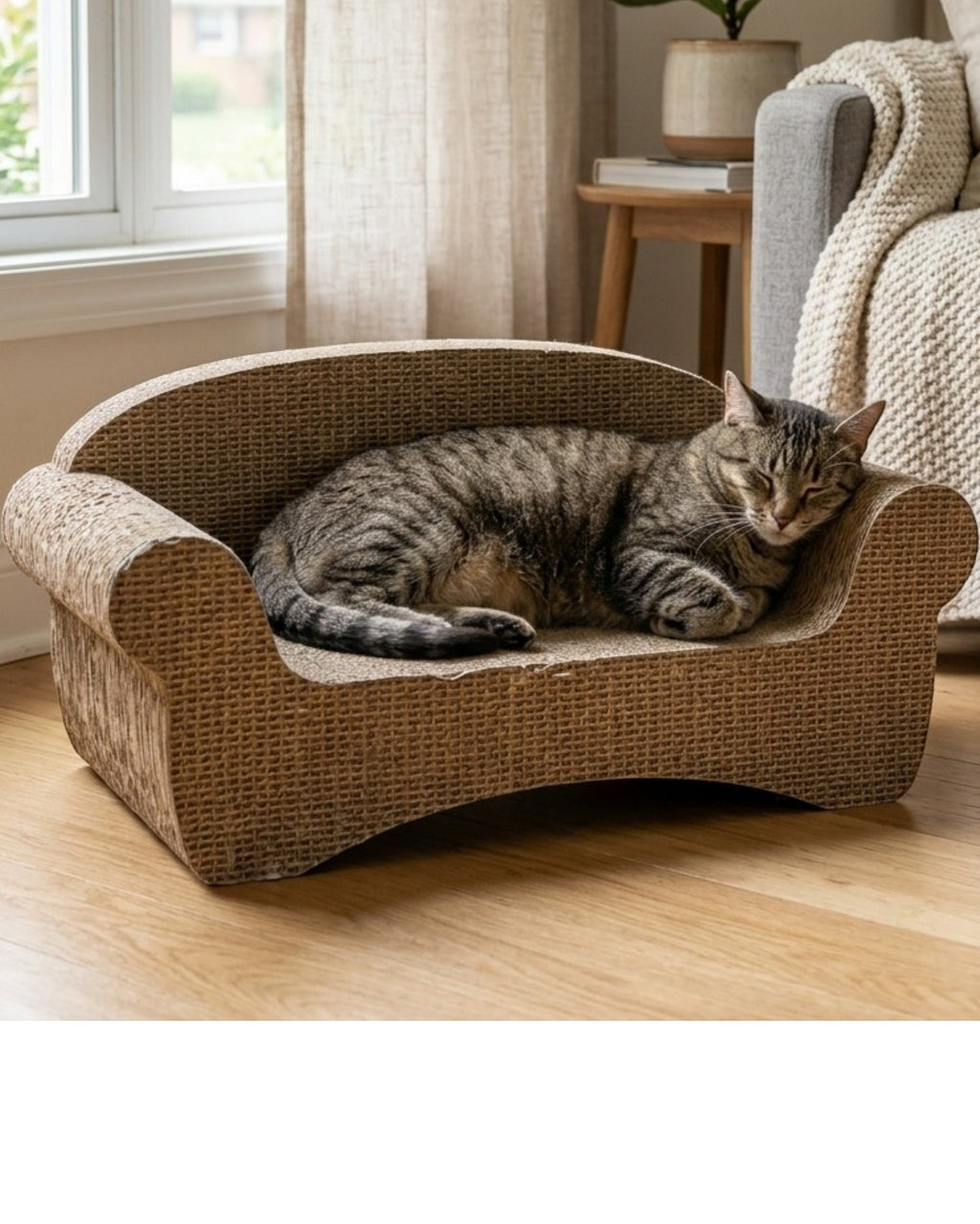 Jkwvd Sofa Shape Cat Scratcher Cardboard 20 x 9 in Kraft