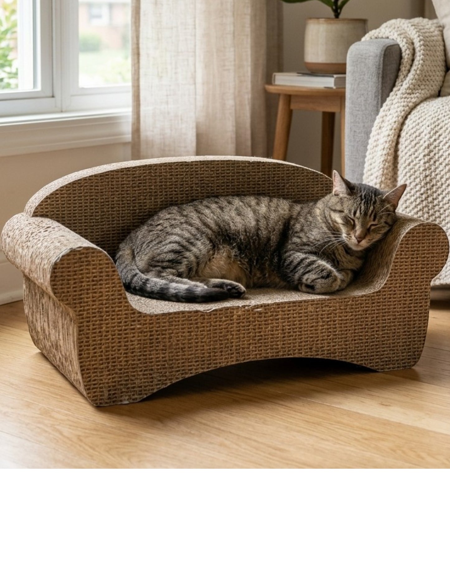 Jkwvd Sofa Shape Cat Scratcher Cardboard 20 x 9 in Kraft