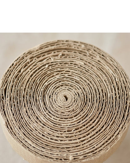 Jkwvd Round Cat Scratcher Pad Corrugated Cardboard 13 in Beige