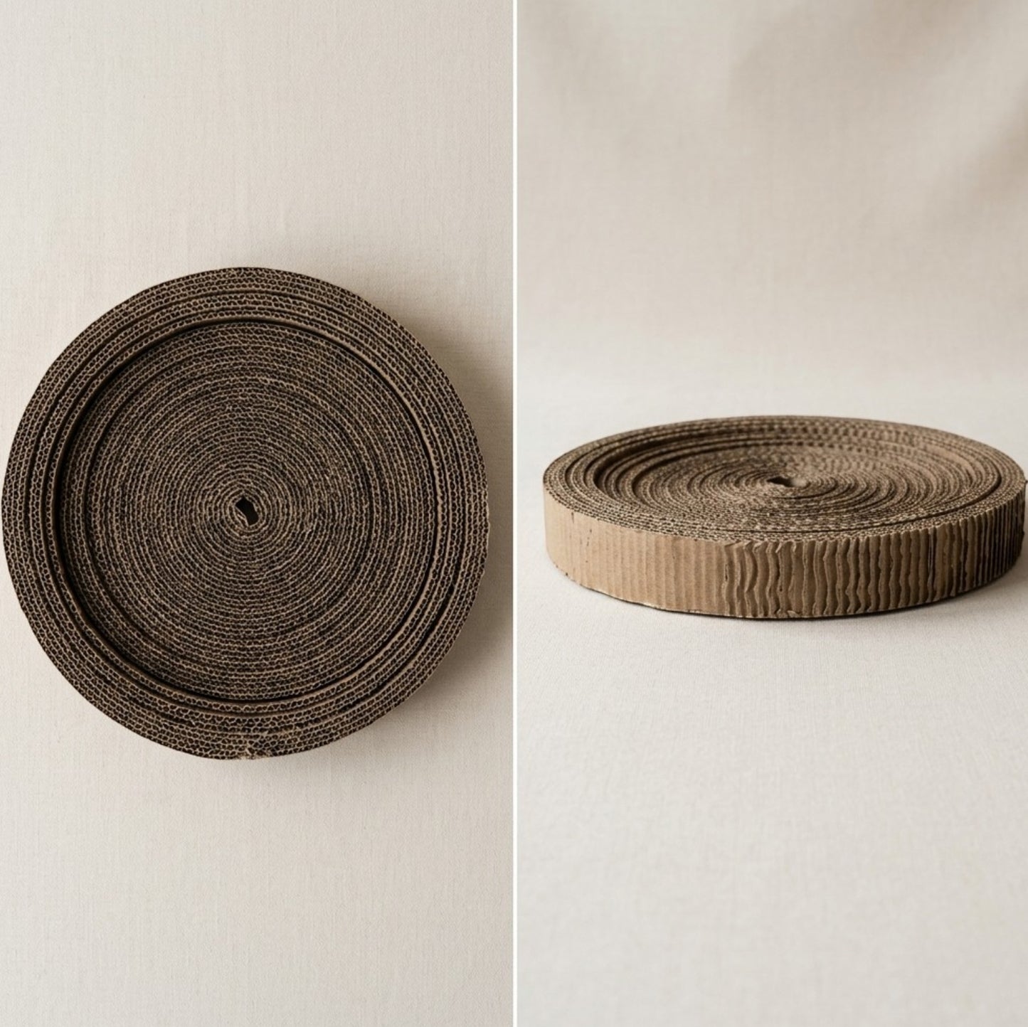 Jkwvd Round Cat Scratcher Pad Corrugated Cardboard 13 in Beige