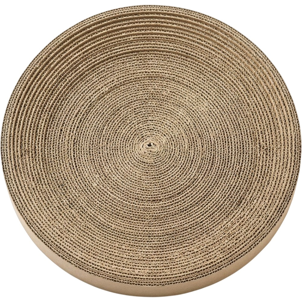Jkwvd Round Cat Scratcher Pad Corrugated Cardboard 13 in Beige