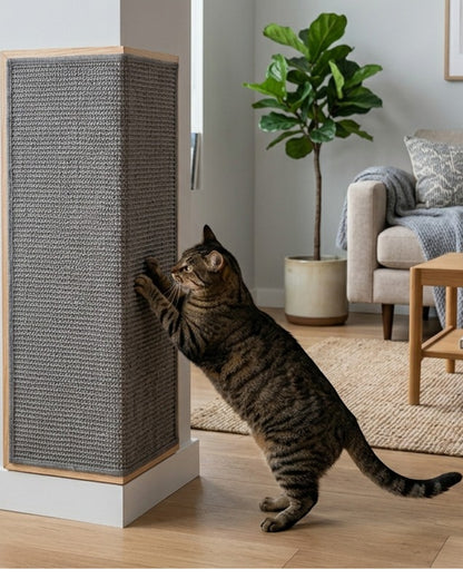 Jkwvd Wall Corner Cat Scratcher Panel Sisal Fabric 23 x 11 in Gray