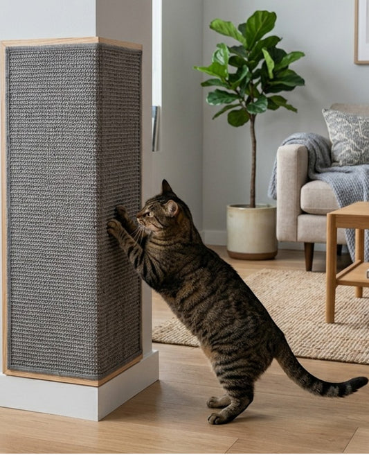 Jkwvd Wall Corner Cat Scratcher Panel Sisal Fabric 23 x 11 in Gray