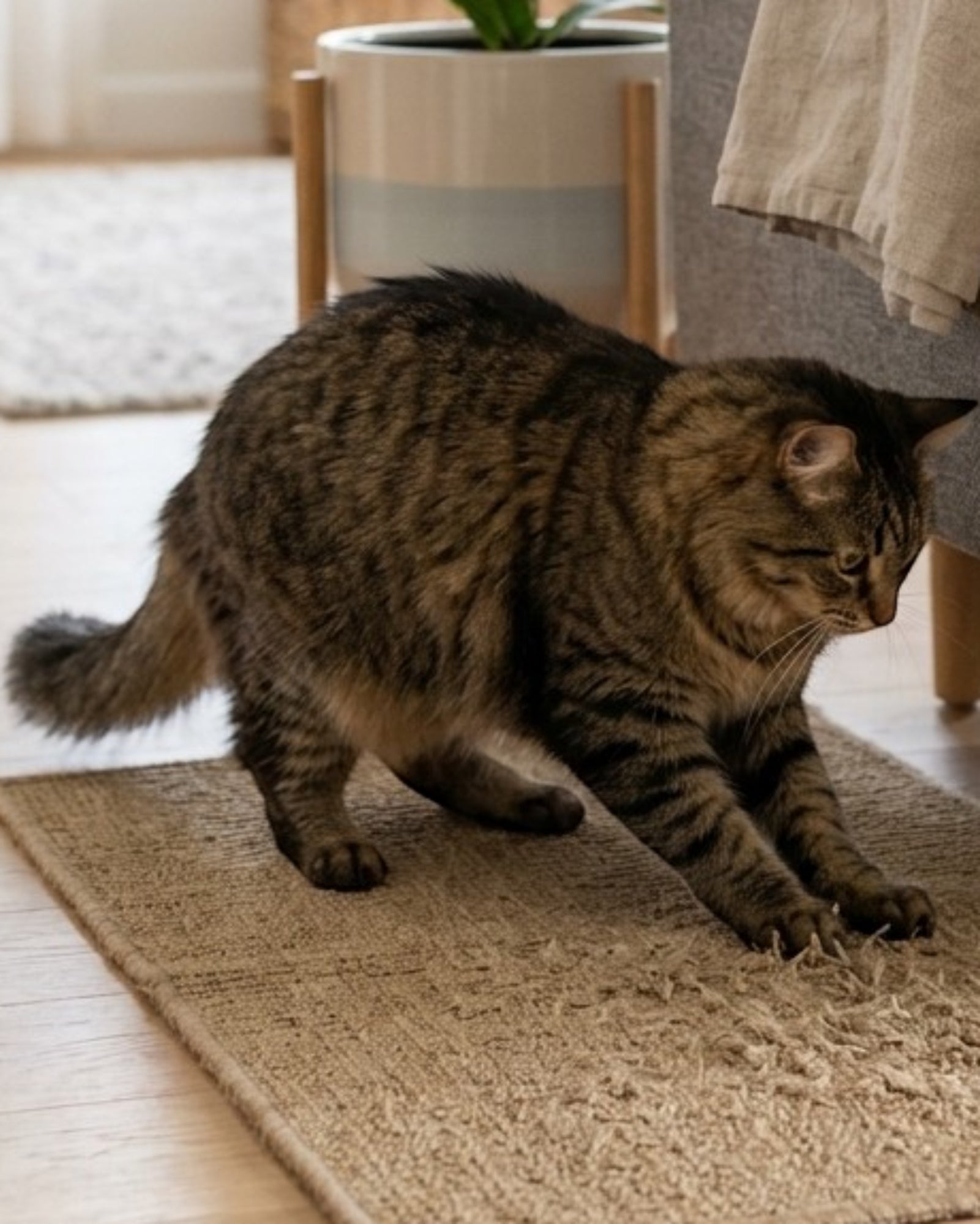 Jkwvd Cat Scratching Post Mat Sisal Surface 24 x 16 in Neutral